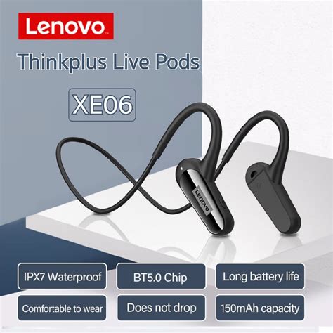 Lenovo Xe06 หูฟังบลูทูธสำหรับออกกำลังกาย Thinkplus Live Pods Ipx7 หูฟัง