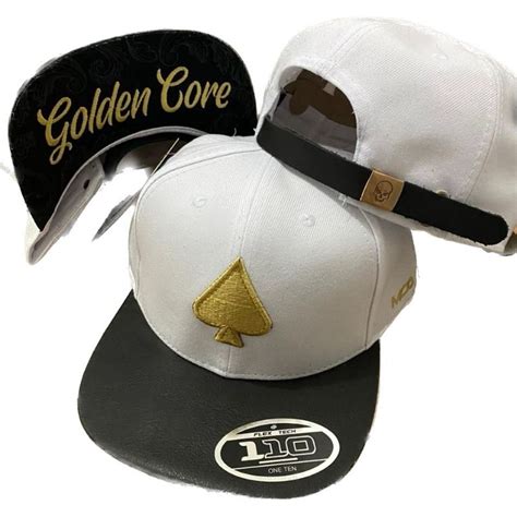 Boné GOLDEN CORE MCD BRANCO aba reta masculino fitão REGULÁVEL