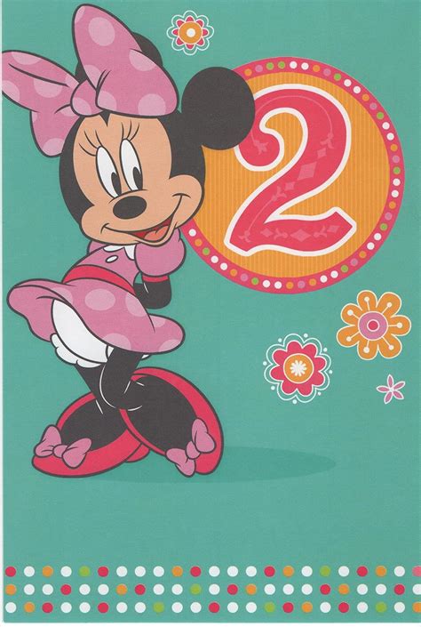 Minnie Mouse 2nd Two Year Old Happy Birthday Card India Ubuy