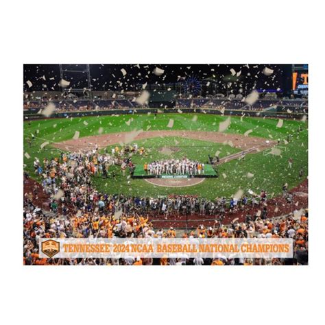 Vols Tennessee 2024 NCAA Baseball Champions College Wall Art Canvas