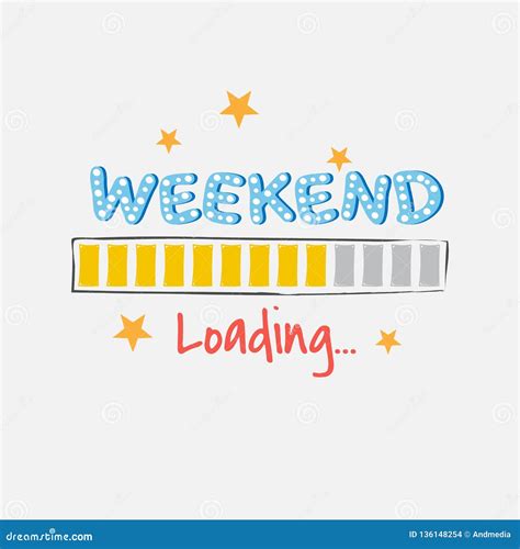 Cartoon Weekend Loading Progress Bar Isolated On A White Background ...