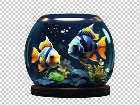 Premium Psd D Render Of A Cute Tropical Fish In Bowl