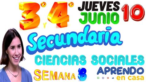 Aprendo En Casa Y Secundaria De Junio Hoy Jueves Tercero Cuarto