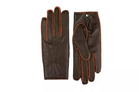 Made In France Black Gloves Leather Luxury Mens Gloves Peccary