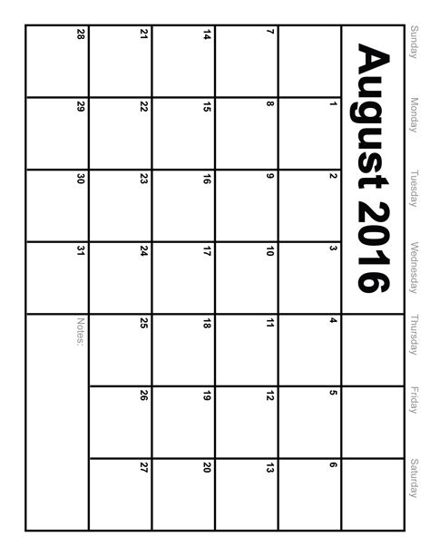 Blank August 2016 Calendar August 2016 Calendar Image 4564466 On