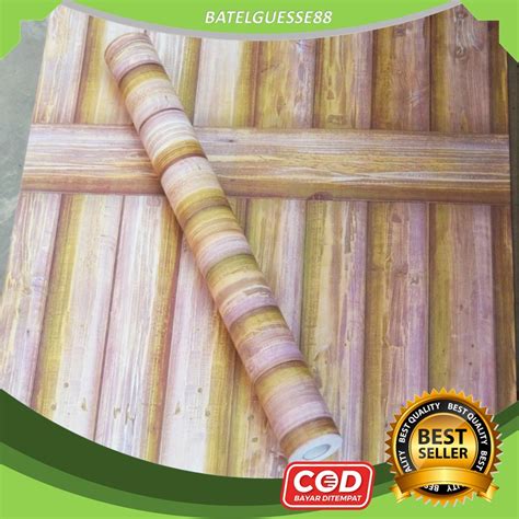 Jual B Wallpaper Dinding Kayu Cm X M Kayu Jati Coklat Tua Muda