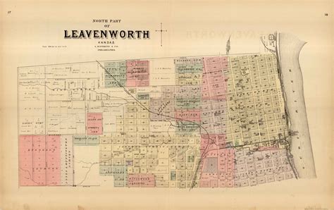 L.H. Evert's 1887 Map of the North Part of Leavenworth, Kansas - Art