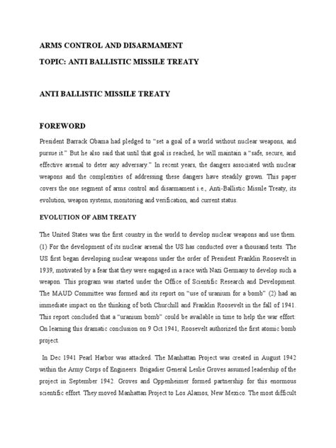 Anti Ballistic Missile Treaty Pdf Anti Ballistic Missile Nuclear