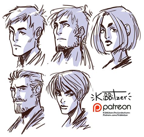 Faces Reference Sheet Preview Kibbitzer On Patreon Face Drawing