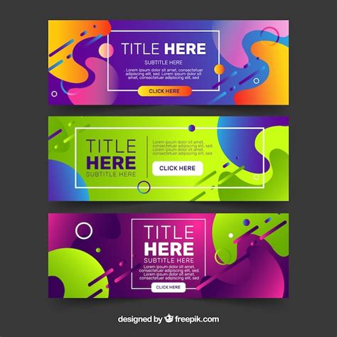 Conjunto Moderno De Banners Abstractos Vector Gratis