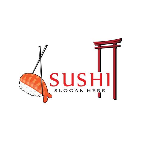 Japanese Sushi Food Logo Vector With A Variety Of Seafood Meat