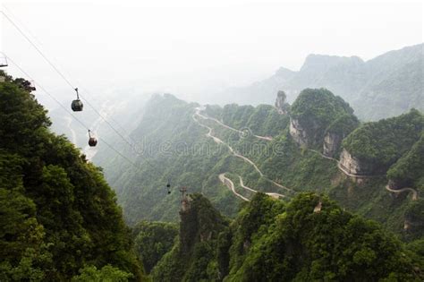 View Landscape Mountain And Cable Car Cableway For Chinese People