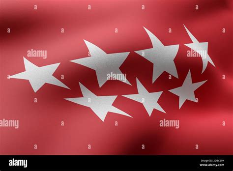 D Rendering Of A Silked Madrid Spanish Community Flag Stock Photo Alamy