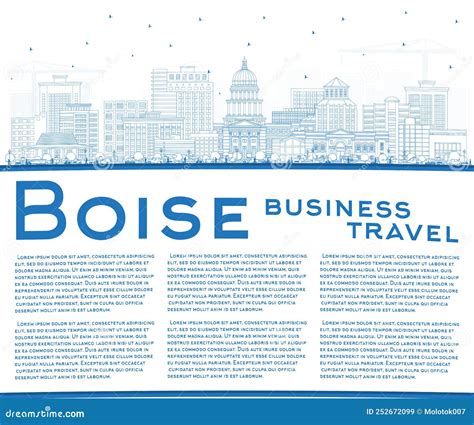 Boise Idaho City Skyline Silhouette City Design Vector Famous