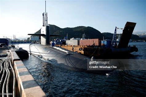 Us Ballistic Missile Submarine Uss Kentucky Is Anchored In Busan