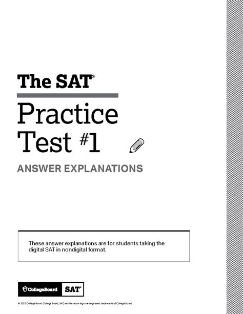 Sat Practice Test 1 Digital Answers Sat Practice Test Answer