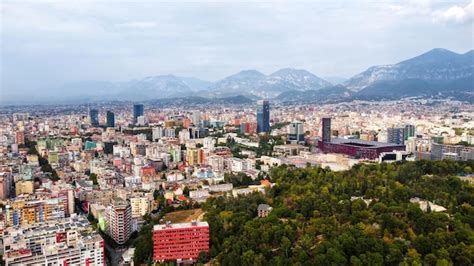 Free Photo | Aerial drone view of Tirana Albania