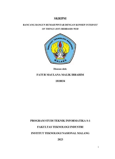 PROGRAM STUDI TEKNIK INFORMATIKA S 1 FAKULTAS TEKNOLOGI INDUSTRI