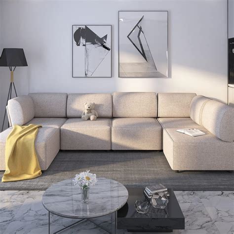 Amazon Puremind Inches U Shaped Modular Sectional Sofa Couch