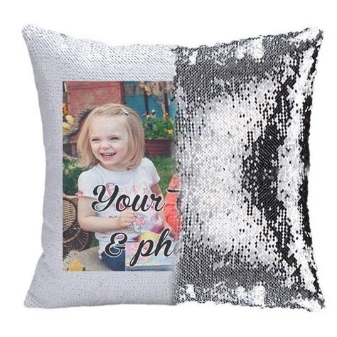 Custom Photo Magic Reveal Cushion Cover Personalised Sequin Pillow Xmas