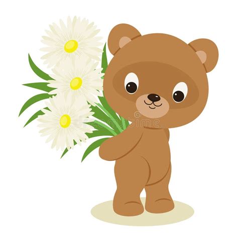 Teddy Bear Holding Flower Stock Illustrations 198 Teddy Bear Holding