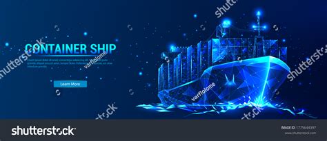 Container Ship Cargo Ship Futuristic Polygonal Stock Vector (Royalty ...