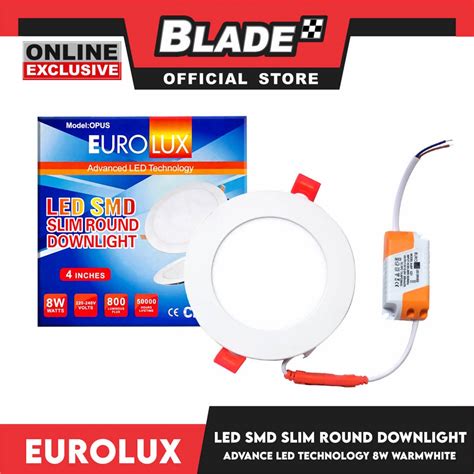 Eurolux Opus Led Smd Slim Round Downlight Inches Lumens Watts