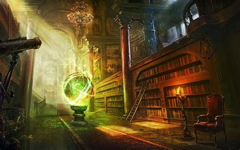 Biblioteca Arte Da Fantasia HD Papel De Parede Wallpaperbetter