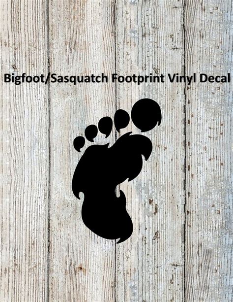 Bigfootsasquatch Footprint Single Vinyl Decal Etsy