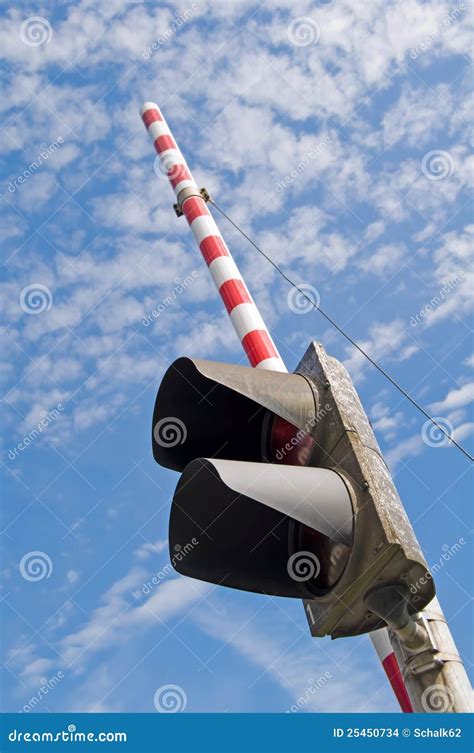 Railway crossing gate stock photo. Image of sign, traffic - 25450734