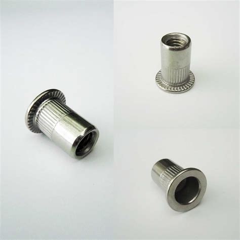 10 50 100x Flat Head Metric Threaded Blind Rivet Nut Insert Rivnut