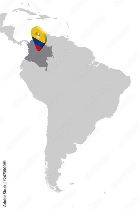 Colombia Location Map On Map South America D Colombia Flag Map Marker