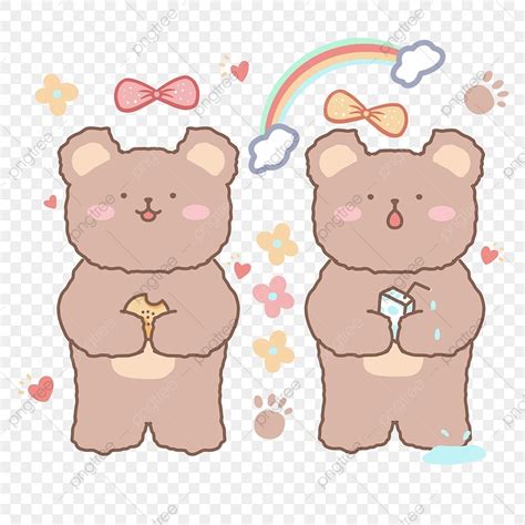 Korean Bear Stickers Png Picture Korean Bear Cartoon Cute Sticker