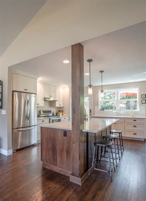 Wood Columns In The Kitchen Transitional Kitchen Boise By