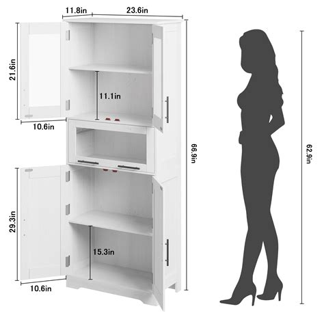 Freestanding Slim Bathroom Cabinet Tall Narrow Storage For Small