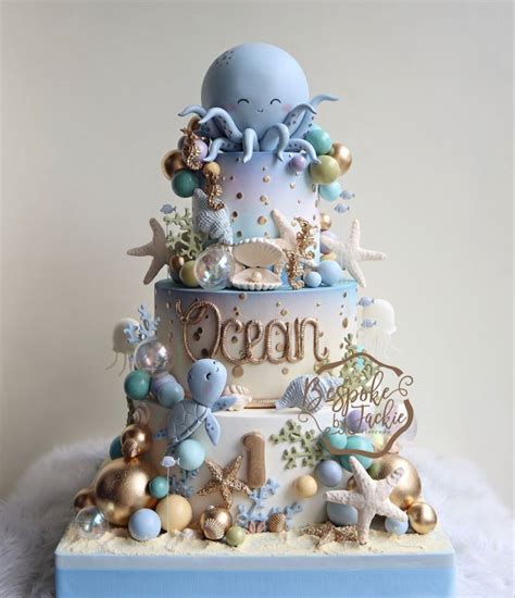 Pin By Aysanmis On Cake Thematic Cake Ocean Birthday Cakes Themed