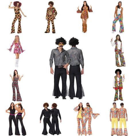 Retro 60s 70s Hippie Cosplay Carnival Halloween Costume For Men Women Fancy Disguise Clothing