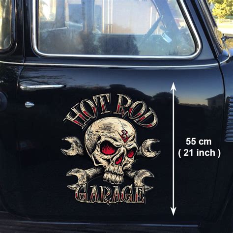 Pcs Hot Rod Garage Skull Speed Shop Vinyl Stickers Bluefink