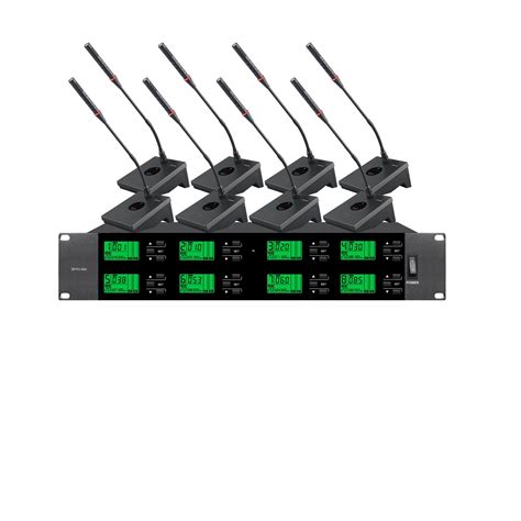 8 Channels Conference Room Desktop UHF Wireless Microphones For 8