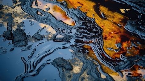 Abstract Depiction Of An Oil Spill S Textured Impact On A Road