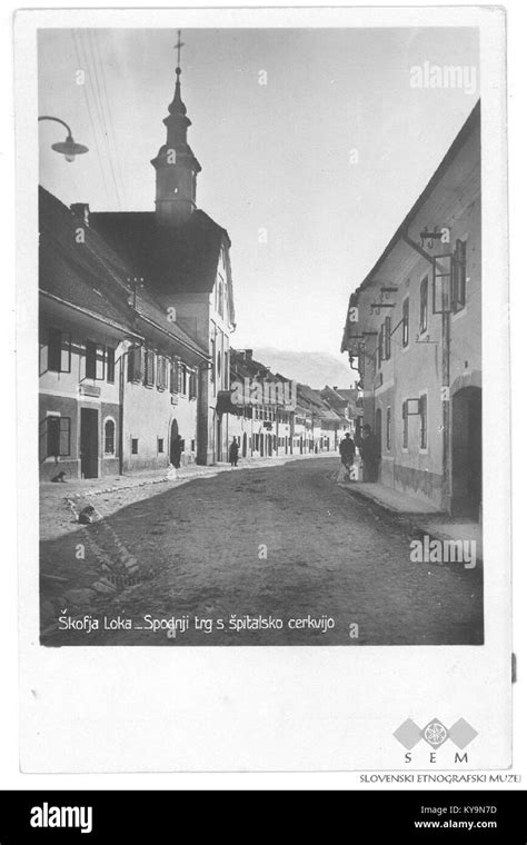 Postcard Of Kofja Loka Stock Photo Alamy