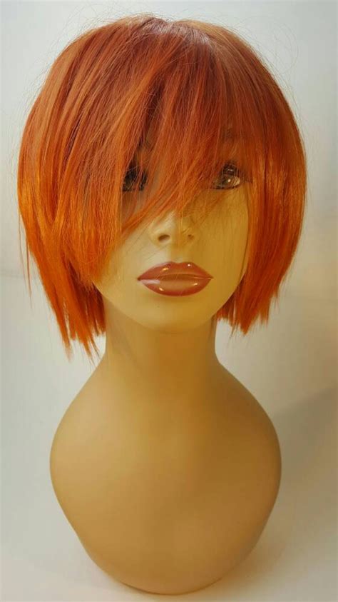 Short Orange Wig Red Wig Orange Wig Bob Wig Short Orange Etsy