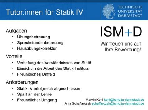 Jobs Institut für Statik und Konstruktion TU Darmstadt