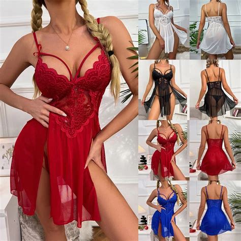 Robe De Nuit Rotique Pour Femmes Dentelle Linge De Charme Sexy N Glig Lingerie Sous V Tements