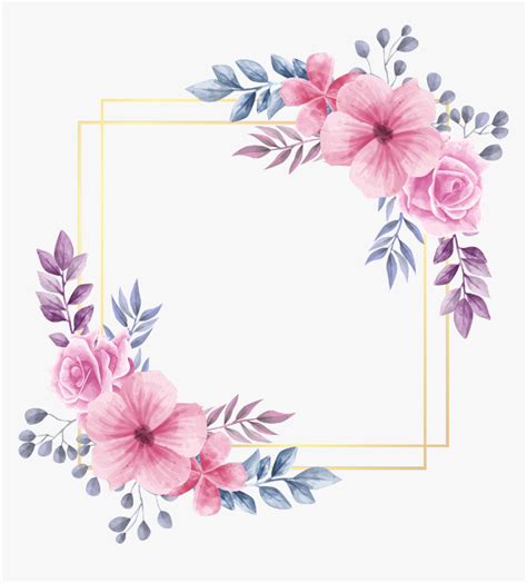 Transparent Background Square Flower Frame Png