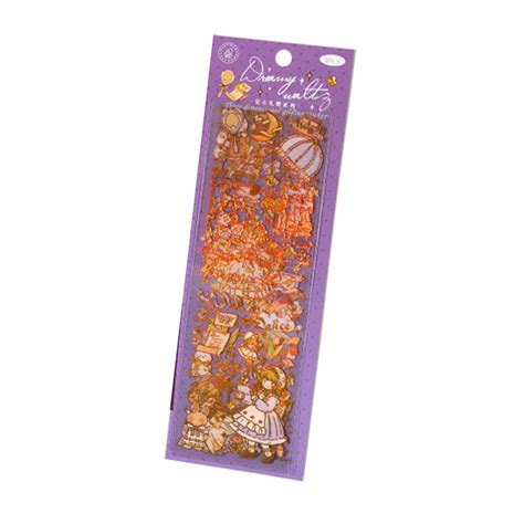 3 Sheets Vintage Hot Stamping Stickers Rich Patterns 3D Bronzing