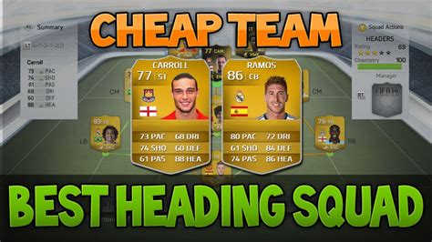 FIFA 14 Squad Builder Heading Team YouTube