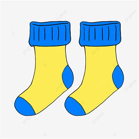 Sock Blue Clipart Vector, Cartoon Blue Yellow Socks Clipart, Socks Clipart, Blue, Yellow PNG ...