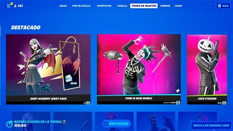 NUEVA TIENDA FORTNITE 23 DE OCTUBRE TIENDA DE FORTNITE HOY 22 10 22