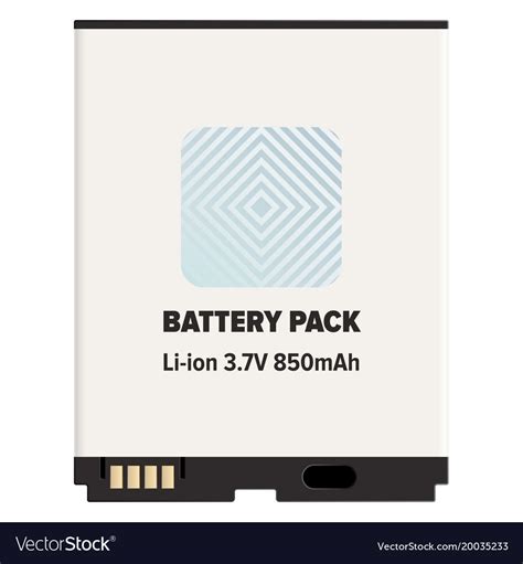 Battery Pack Li Ion Or Lithium Ion Isolated White Vector Image